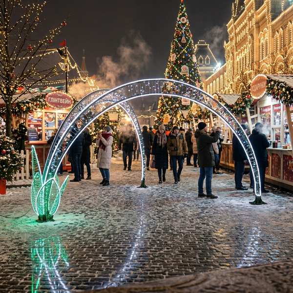 Праздничная светодиодная Арка-тоннель для фотозоны (3м) 702727 фото